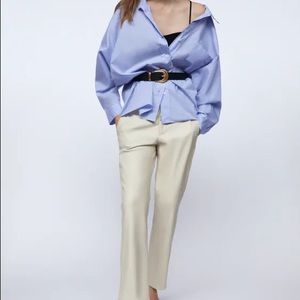 Zara high waist faux leather pants